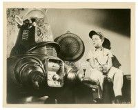 4b428 INVISIBLE BOY 8x10 still '57 great close up of Richard Eyer with Robby the Robot!