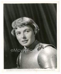 4b466 JOAN OF ARC 8x10 still '48 head & shoulders close up of Ingrid Bergman wearing armor!