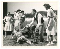 4b487 KEEP YOUR POWDER DRY candid 8x10 still '45 director helps Lana Turner get up practicing judo!