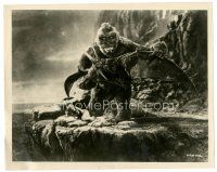 4b491 KING KONG 8x10 still R38 cool special effects image of giant ape with Fay Wray & dinosaur!