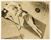 4b514 LESLIE BROOKS 7.75x9.75 still '40s in sexy swimsuit laying on sleeping bag w/ fishing gear!
