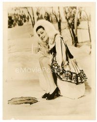 4b554 LUCILLE CASEY 8x10 still '40s great close portrait of the sexy dancer ice fishing!