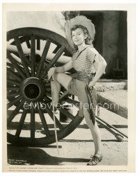 4b597 MARY ANDERSON 8x10 still '50 wearing straw hat & holding sword in Last of the Buccaneers!
