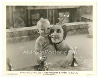 4b619 MISS FANE'S BABY IS STOLEN 8x10 still '33 c/u of Dorothea Wieck & Baby LeRoy in cool bath!