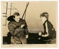 4b653 ON THE WATERFRONT 8x10 still '54 c/u of Marlon Brando play fighting with young kid!