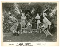 4b696 QUEEN OF OUTER SPACE 8x10 still '58 Zsa Zsa Gabor & two sexy girls in cave with man w/gun!