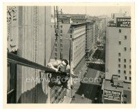 4b752 FEET FIRST 8x10 still '30 classic image of Harold Lloyd hanging over busy street!