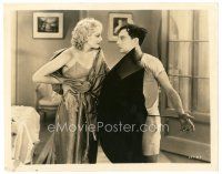 4b796 SPEAK EASILY 8x10 still '32 best close up of sexy Thelma Todd & Buster Keaton with umbrella!