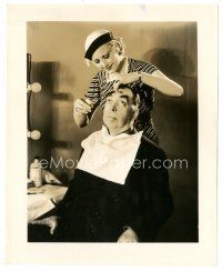 4b833 THELMA TODD/IRVIN S. COBB 8x10 still '20s she's doing his makeup & trimming eyebrows by Stax
