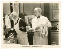4b864 TOO MUCH MONEY 8x10 still '26 Anna Q. Nilsson hands wet dishes to Lewis Stone to dry!