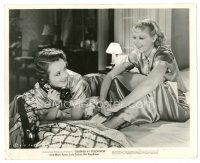 4b873 TRAPPED BY TELEVISION 8x10 still '36 Joyce Compton on bed smiles at Mary Astor on phone!