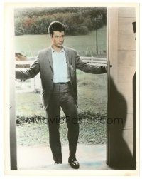 4b023 GEORGE CHAKIRIS color 8x10 still '50s full-length close up wearing suit in doorway!