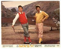 4b034 MASH color 8x10 still '70 Donald Sutherland & Elliott Gould in golfing outfits with clubs!