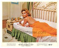 4b038 NO WAY TO TREAT A LADY color 8x10 still '68 close up of sexy Lee Remick smoking on bed!