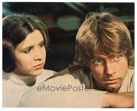 4b048 STAR WARS 8x10 mini LC '77 best close up of Mark Hamill as Luke & Carrie Fisher as Leia!