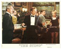 4b050 STING 8x10 mini LC #1 '74 close up of con men Paul Newman & Robert Redford at film's climax!