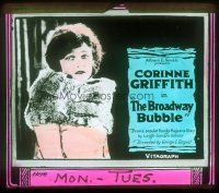 4e048 BROADWAY BUBBLE glass slide '20 great close up of pretty Corinne Griffith!