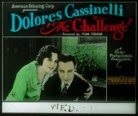 4e051 CHALLENGE glass slide '22 romantic close up of Dolores Cassinelli & Rod La Rocque!