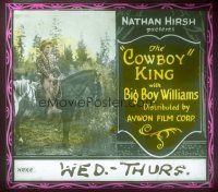 4e054 COWBOY KING glass slide R20s great close up of Guinn Big Boy Williams on horseback!