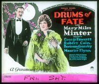 4e061 DRUMS OF FATE glass slide '23 artwork of beautiful Mary Miles Minter & George Fawcett!