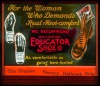 4e063 EDUCATOR SHOE glass slide '20s for the woman who demands real foot-comfort, like barefoot!