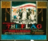 4e065 FLAG glass slide '27 Francis X. Bushman, story inspired by the tradition of Betsy Ross!