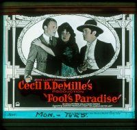 4e066 FOOL'S PARADISE glass slide '21 Mildred Harris & Conrad Nagel, directed by Cecil B. DeMille!
