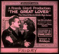 4e075 GREAT LOVER glass slide '20 The Cohan & Harris notable stage success!