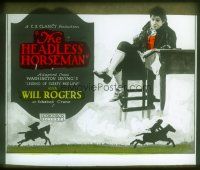4e079 HEADLESS HORSEMAN glass slide '22 great image of Will Rogers as Ichabod Crane!