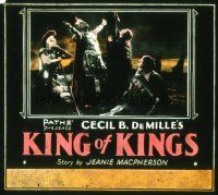 4e092 KING OF KINGS style B glass slide '27 Cecil B. DeMille epic, Romans & Christians by cross!