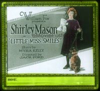 4e098 LITTLE MISS SMILES glass slide '22 early John Ford, Shirley Mason is poor but always happy!