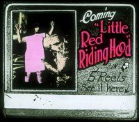 4e099 LITTLE RED RIDING HOOD glass slide '18 wacky silent version of the classic fairy tale!