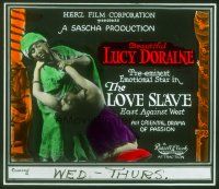 4e102 LOVE SLAVE glass slide '22 white slave Lucy Doraine in an oriental drama of passion!