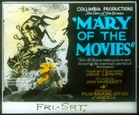 4e108 MARY OF THE MOVIES glass slide '23 great artwork, the innermost secrets of Hollywood!
