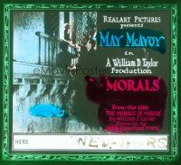 4e112 MORALS glass slide '21 pretty May McAvoy lives in a Turkish harem but escapes to England!