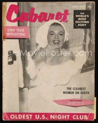 4e017 CABARET magazine July 1955 great c/u of sexy Marilyn Monroe naked in bubble bath!