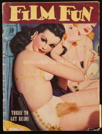 4e212 FILM FUN magazine December 1941 incredible cover art + filled with sexy photos!