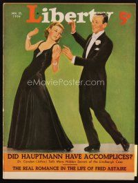 4e219 LIBERTY magazine January 25, 1936 art of Fred Astaire & Ginger Rogers by Victor Tchetchet!