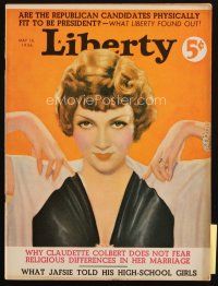 4e220 LIBERTY magazine May 16, 1936 great art of sexy Claudette Colbert by Victor Tchetchet!