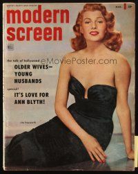 4e226 MODERN SCREEN magazine March 1953 great cover portrait of sexy Rita Hayworth, her new love!