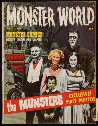 4e227 MONSTER WORLD #2 magazine January 1965 artwork of The Munsters, Godzilla vs The Thing!