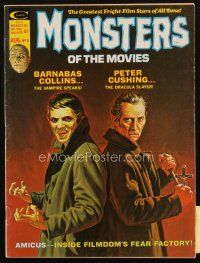 4e229 MONSTERS OF THE MOVIES #8 magazine August 1975 art of vampire slayer Peter Cushing!