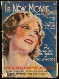 4e235 NEW MOVIE MAGAZINE magazine October 1931 great cover art of pretty Dorothy Jordan!