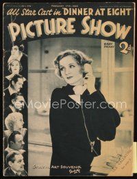 4e175 PICTURE SHOW English magazine February 17, 1934 images of all-star cast in Dinner At Eight!
