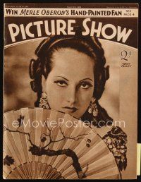 4e179 PICTURE SHOW English magazine March 9, 1935 contest to win Merle Oberon's hand-painted fan!
