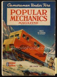 4e244 POPULAR MECHANICS magazine October 1944 cool artwork of arctic expedition vehicle!
