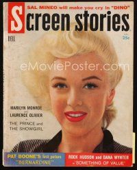 4e024 SCREEN STORIES magazine July 1957 Marilyn Monroe & Laurence Olivier in Prince & the Showgirl