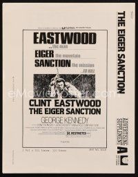 4e499 EIGER SANCTION pressbook supplement '75 Clint Eastwood's lifeline held by assassin he hunted!