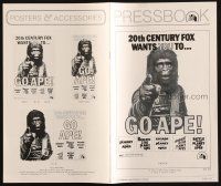 4e516 GO APE pressbook '74 5-bill Planet of the Apes, great Uncle Sam parody image!