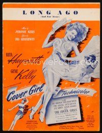 4e284 COVER GIRL sheet music '44 sexiest full-length Rita Hayworth, Long Ago and Far Away!